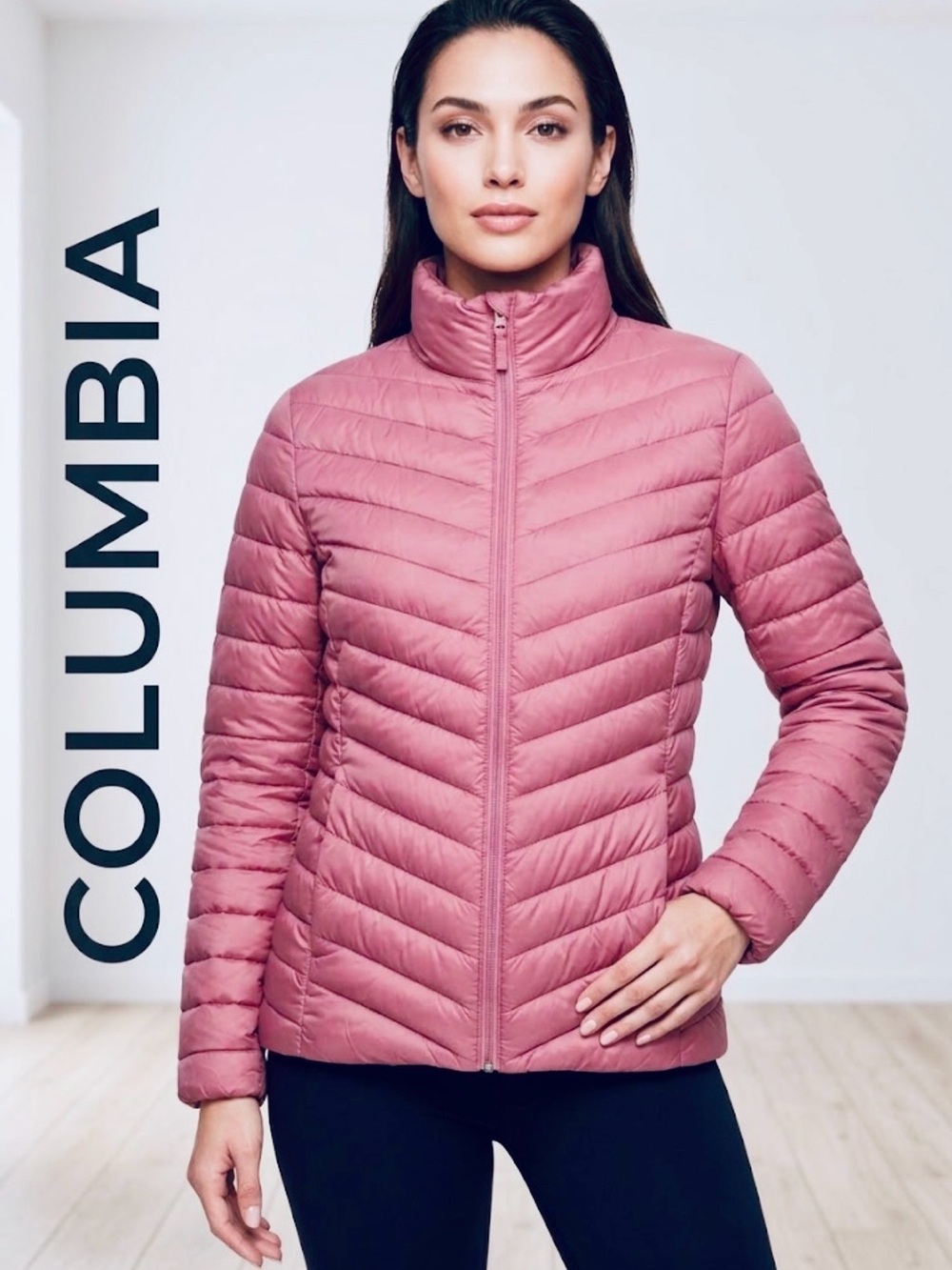 Old Navy Active Pink Water-Resistant Quilted Puffer Jacket Coat Size L NWOT